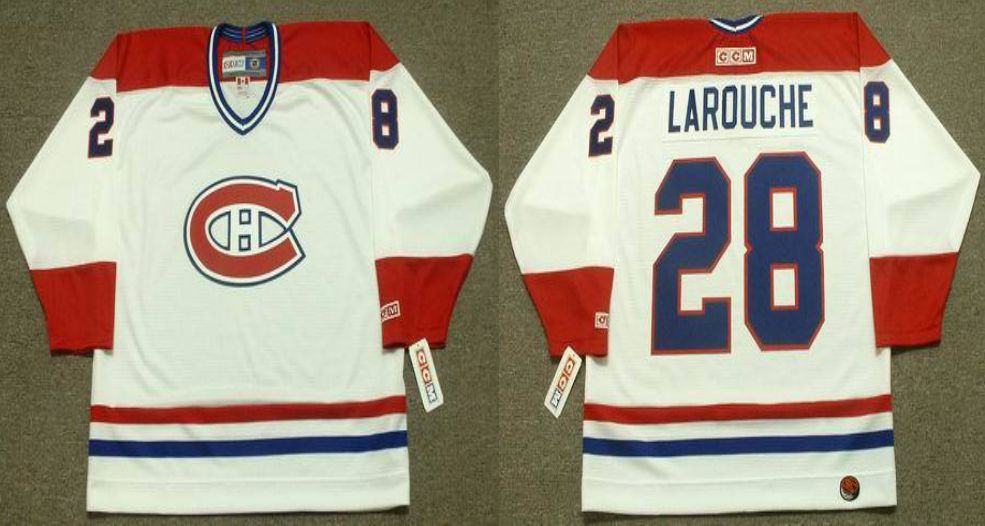 2019 Men Montreal Canadiens #28 Larouche White CCM NHL jerseys